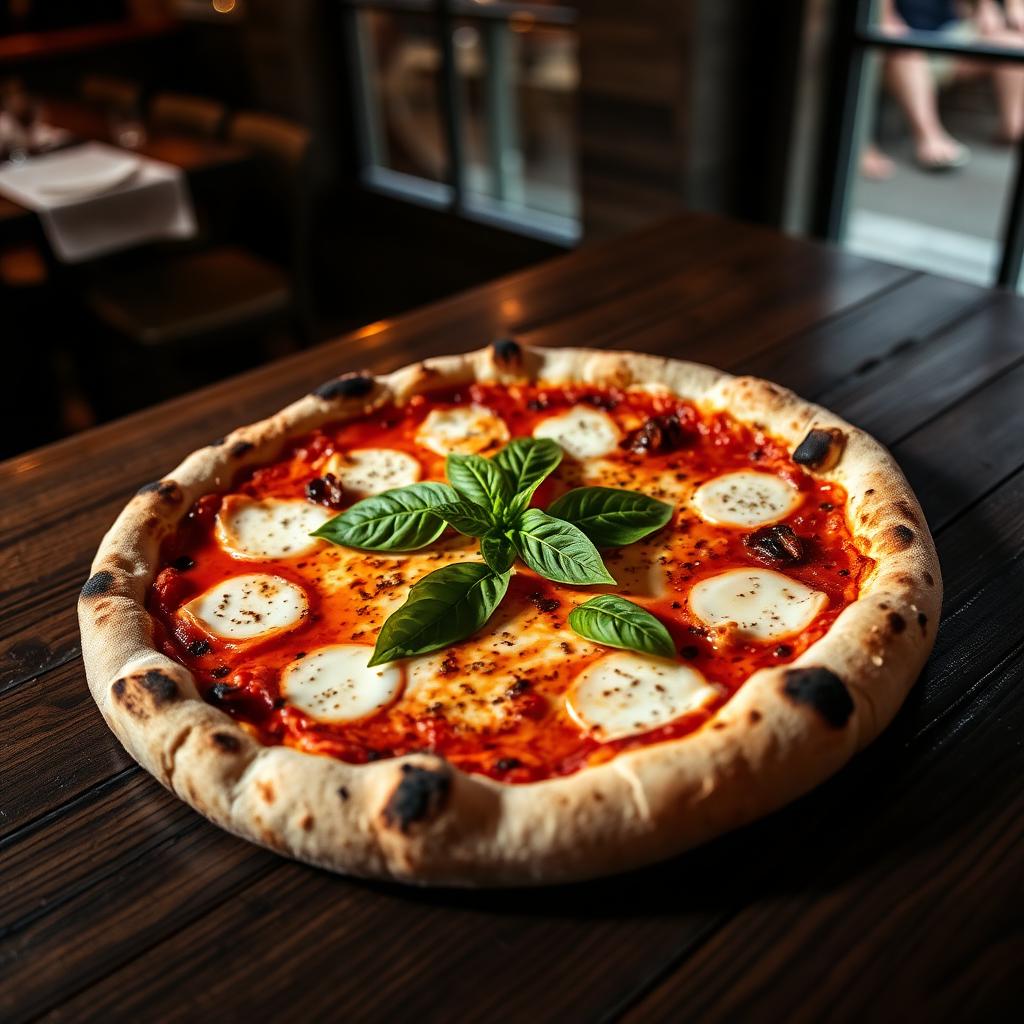 Artisanal pizza fresh from the oven